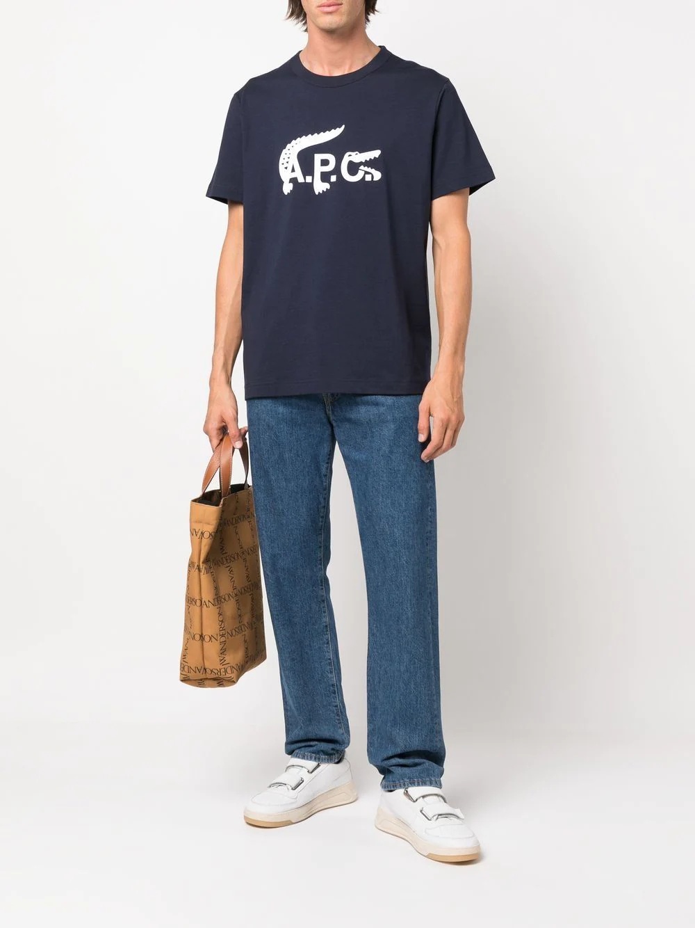 x A.P.C. logo-print cotton T-shirt - 2