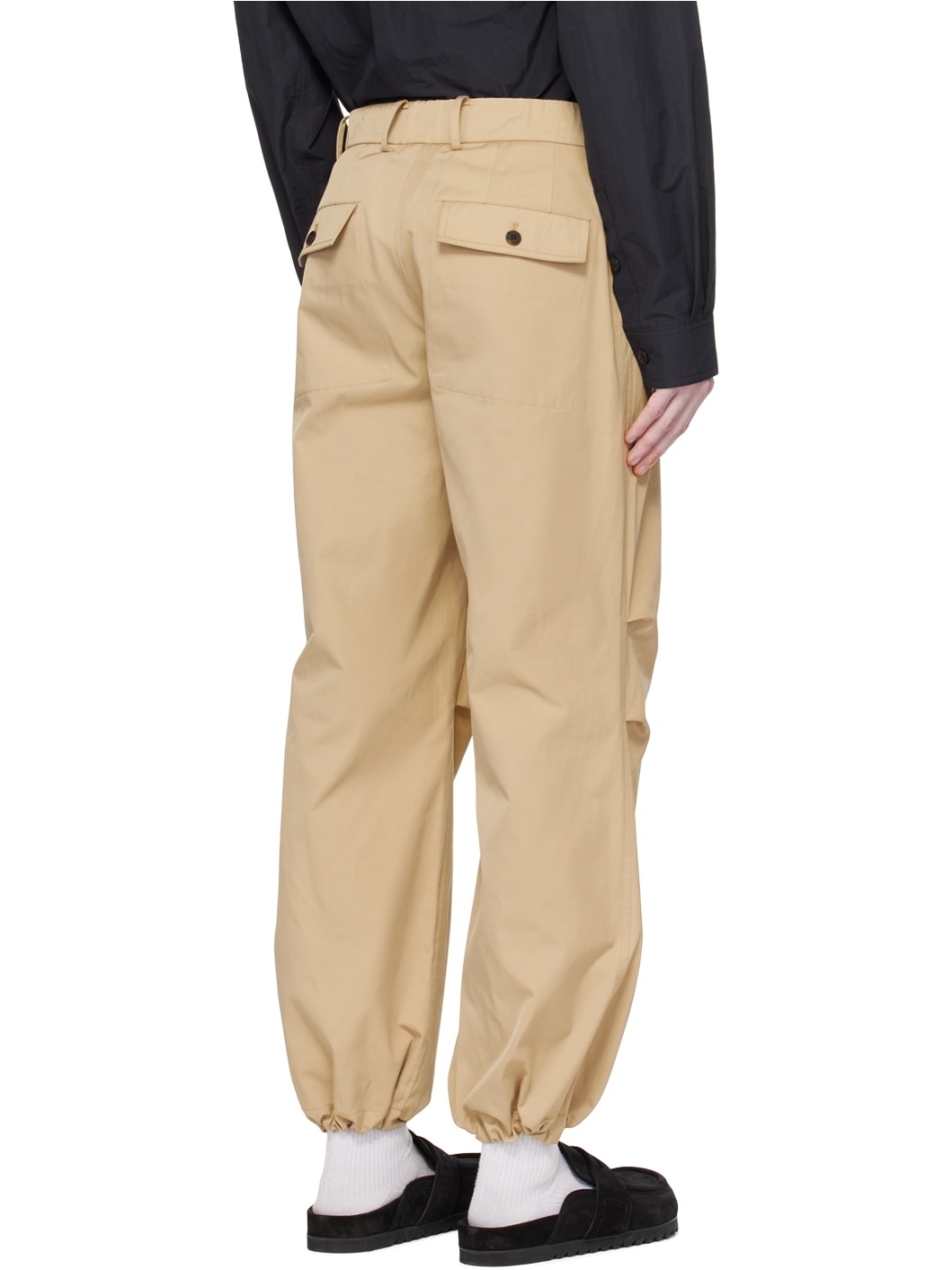 Beige Drawstring Trousers - 3