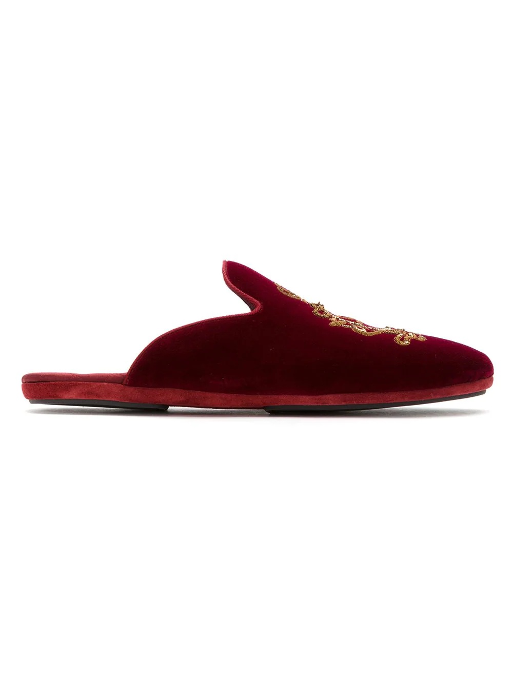 logo embroidered slippers - 1