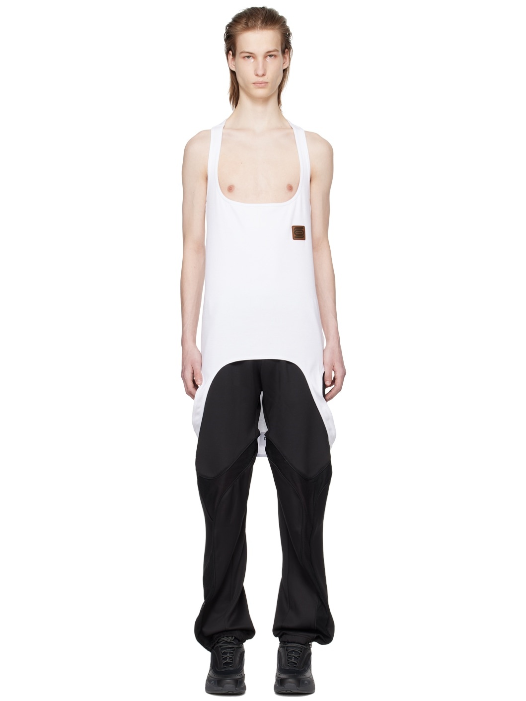 OLLY SHINDER White Upside Down Tank Top | ssense | REVERSIBLE