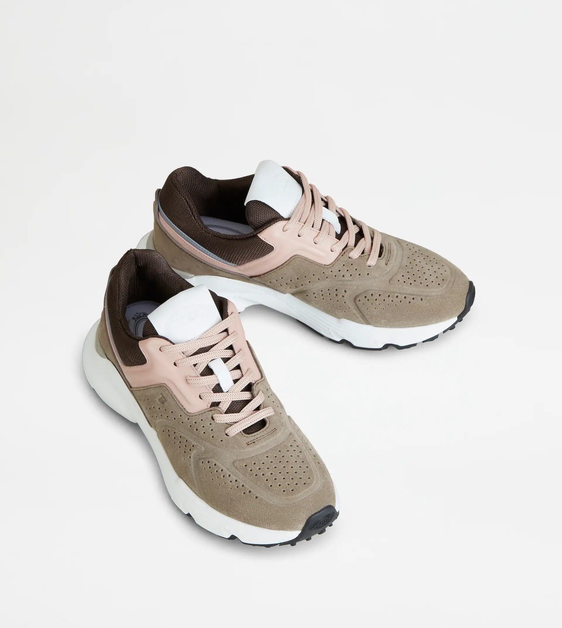 SNEAKERS IN SUEDE - BEIGE, PINK, BROWN - 3