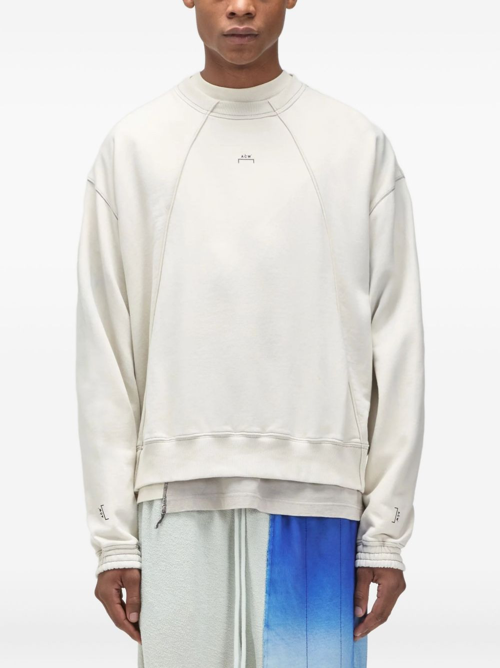 panelled cotton sweatshirt - 3