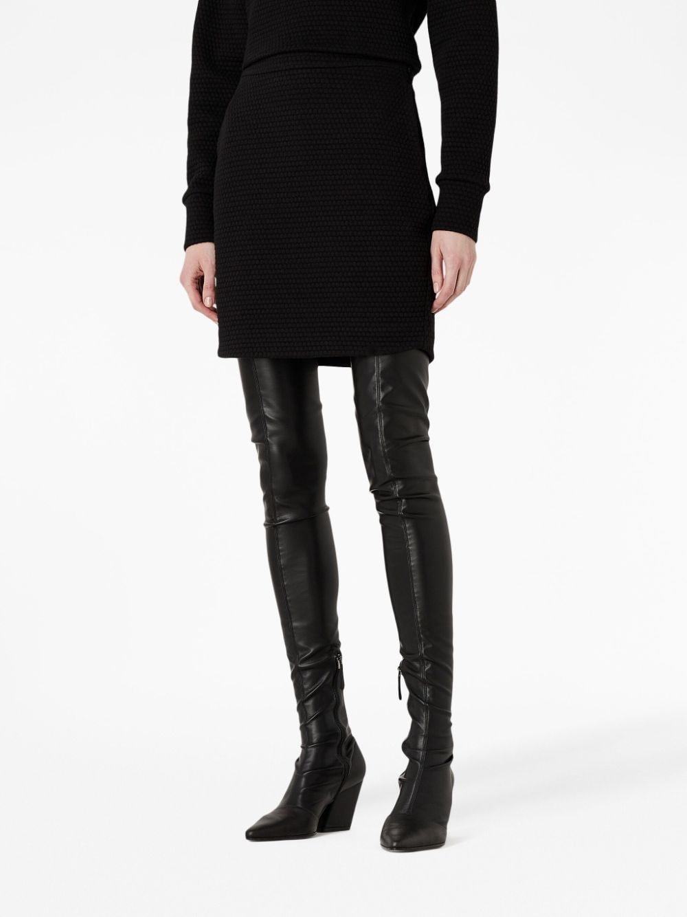 elasticated-waist textured skirt - 3