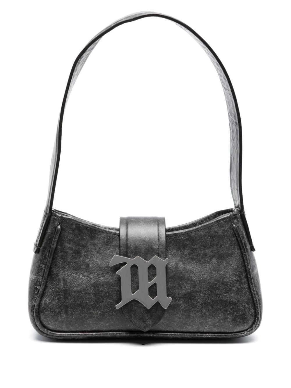 cracked-effect leather shoulder bag - 1