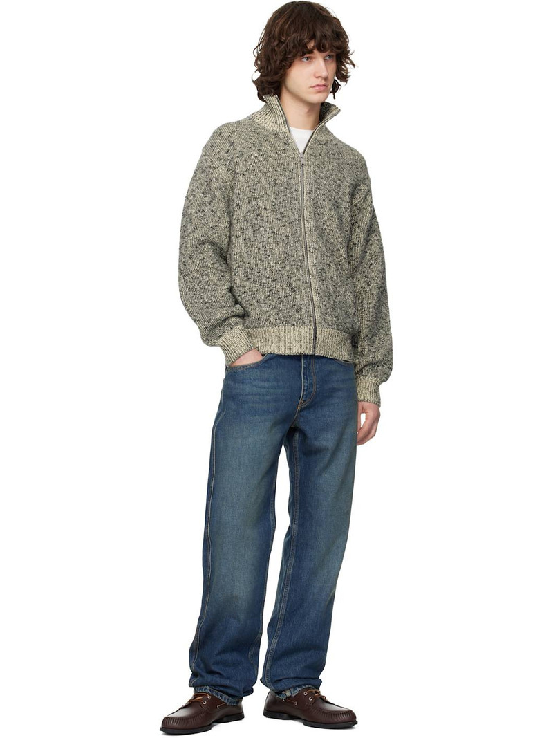 Jil Sander Gray Knit Track Jacket outlook