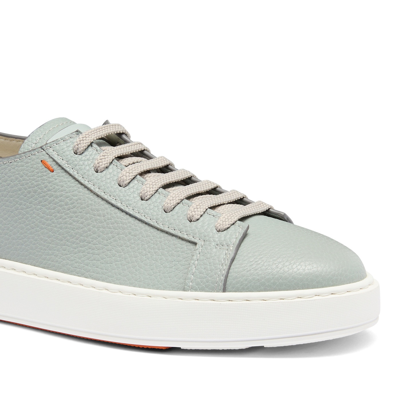 Men's light blue tumbled leather sneaker - 6