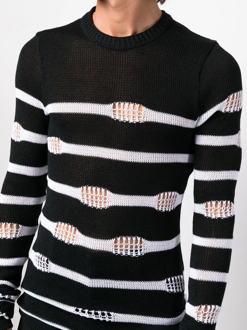 distressed striped sweater - 5