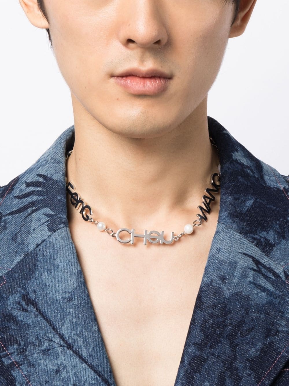 logo-lettering chain necklace - 2
