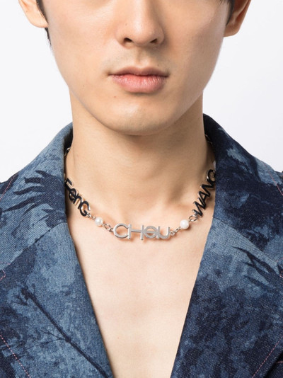 FENG CHEN WANG logo-lettering chain necklace outlook