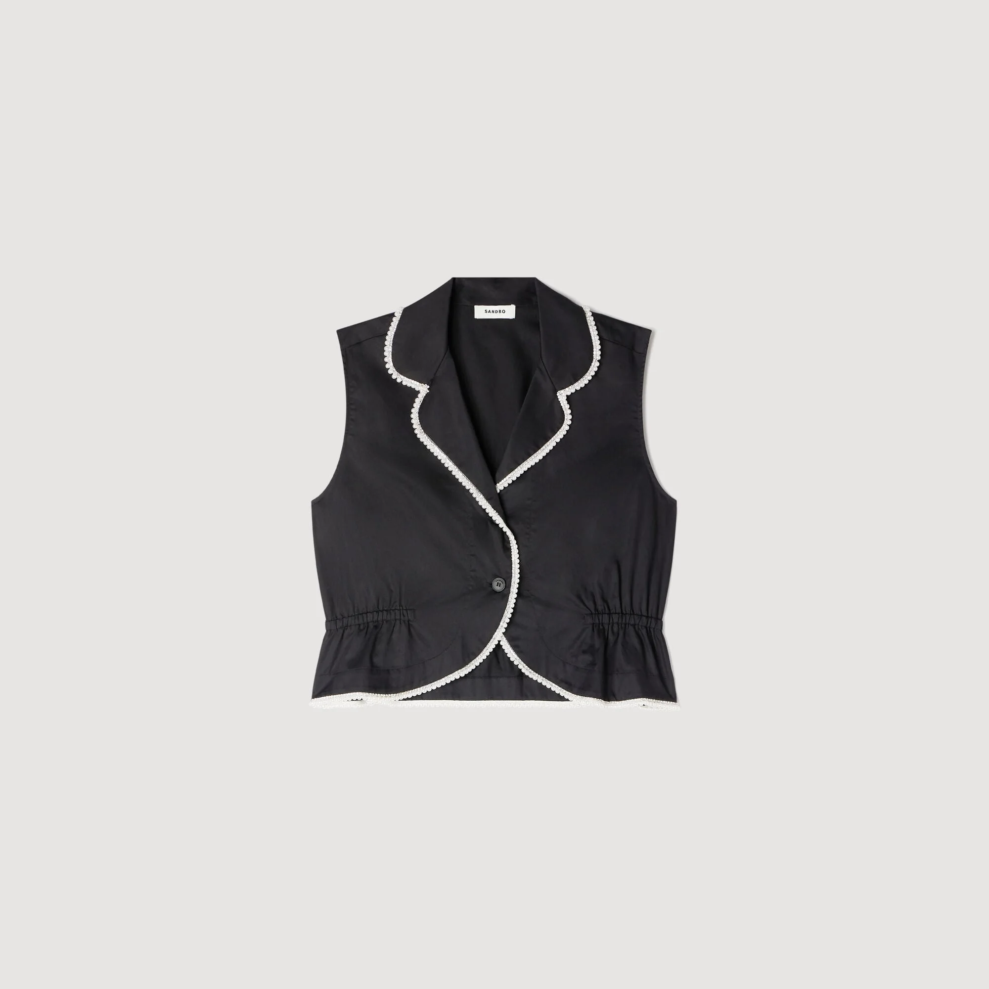 BEADED COLLAR TOP - 1