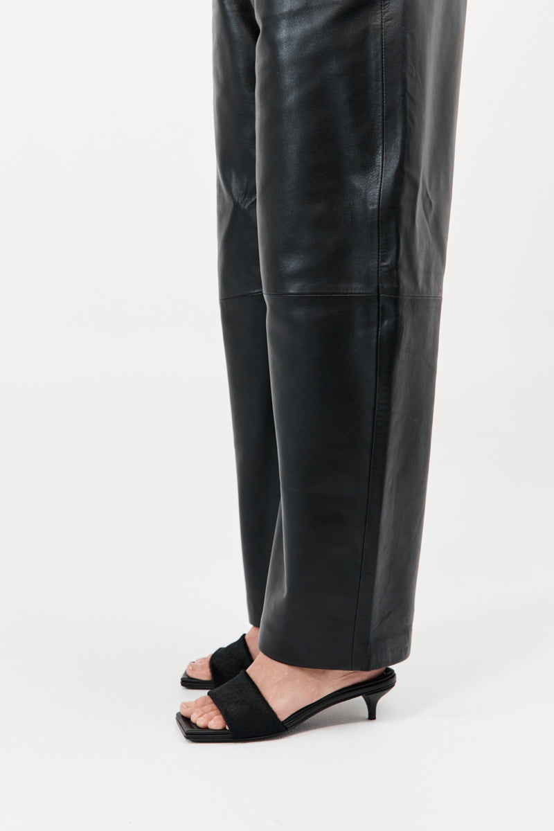 Pony Hair Minimal Heel - Black - 5