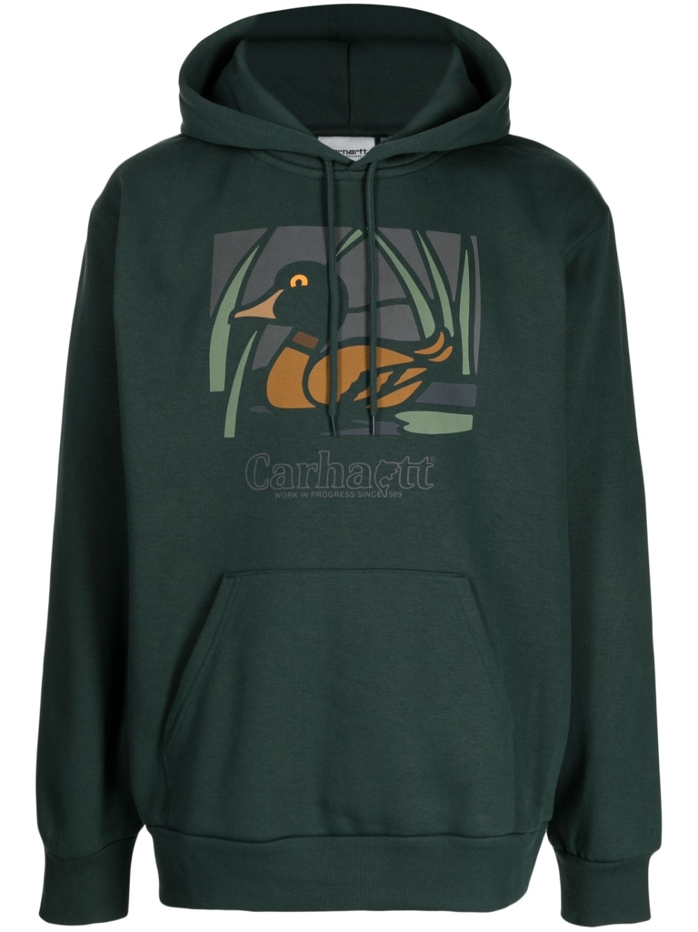 duck pond-print hoodie - 1