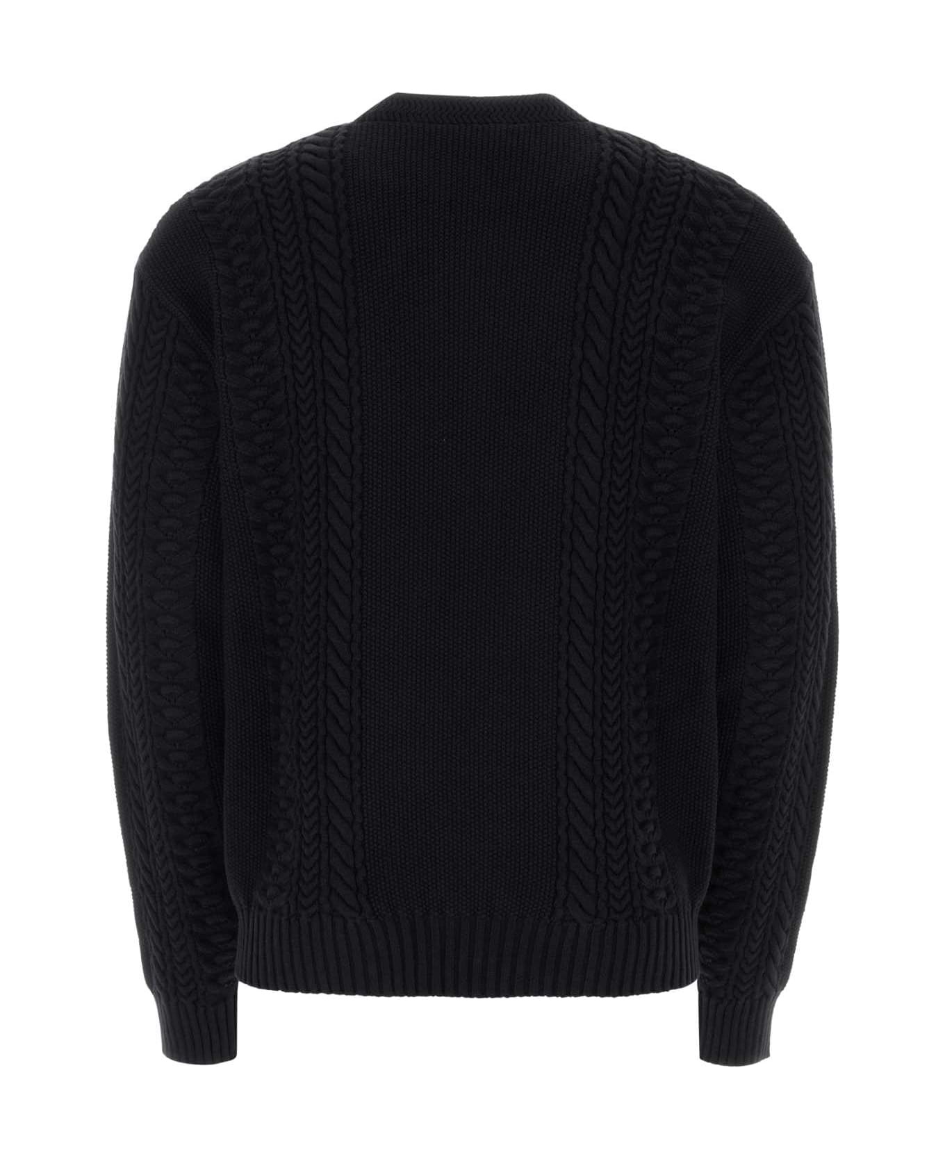 Black Cotton Blend Sweater - 2