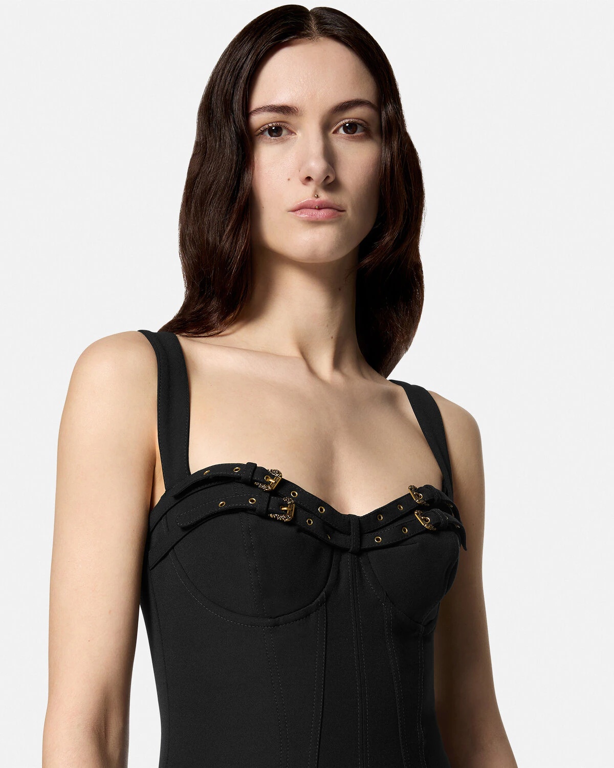 Baroque Buckle Bustier Midi Dress - 3