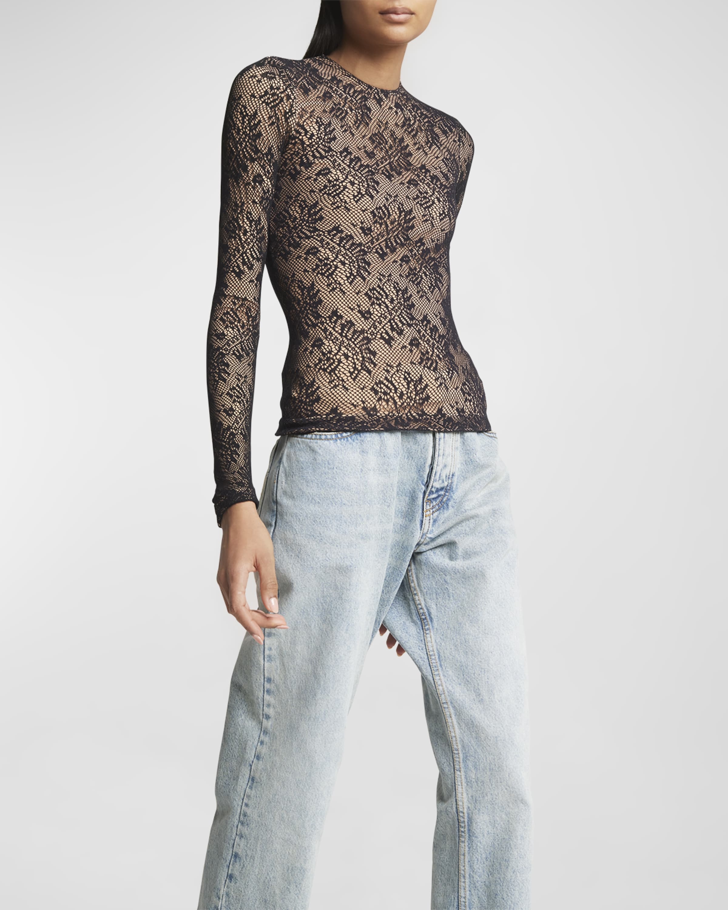 Lace Crewneck Top - 2