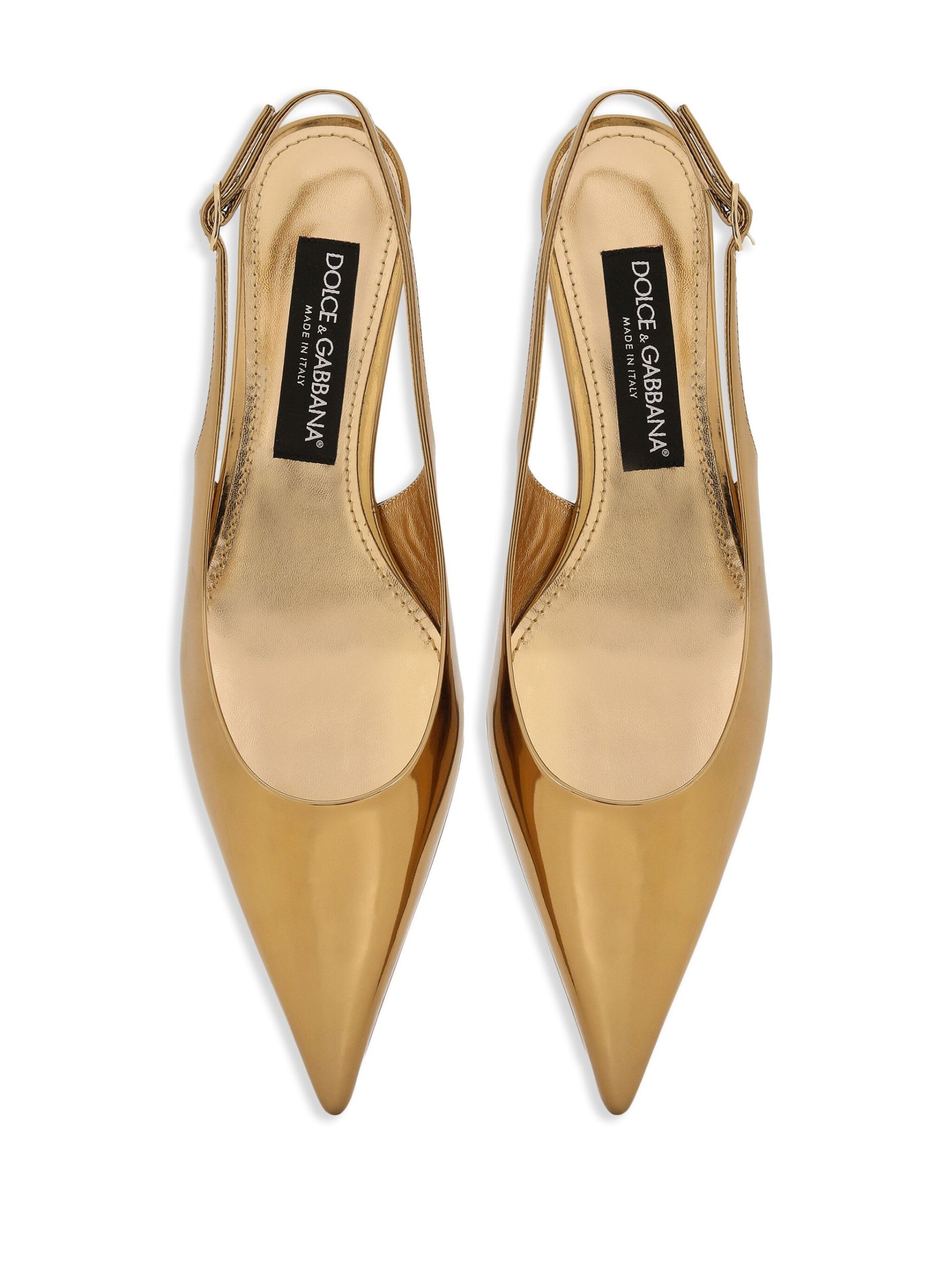 Gold-Tone Lollo 30 Leather Pumps - 4