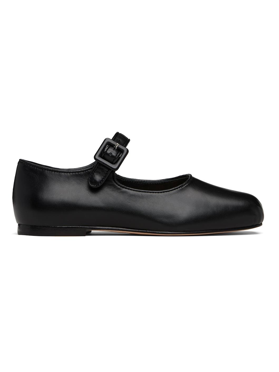 Black Pointe Mary Jane Ballerina Flats - 1