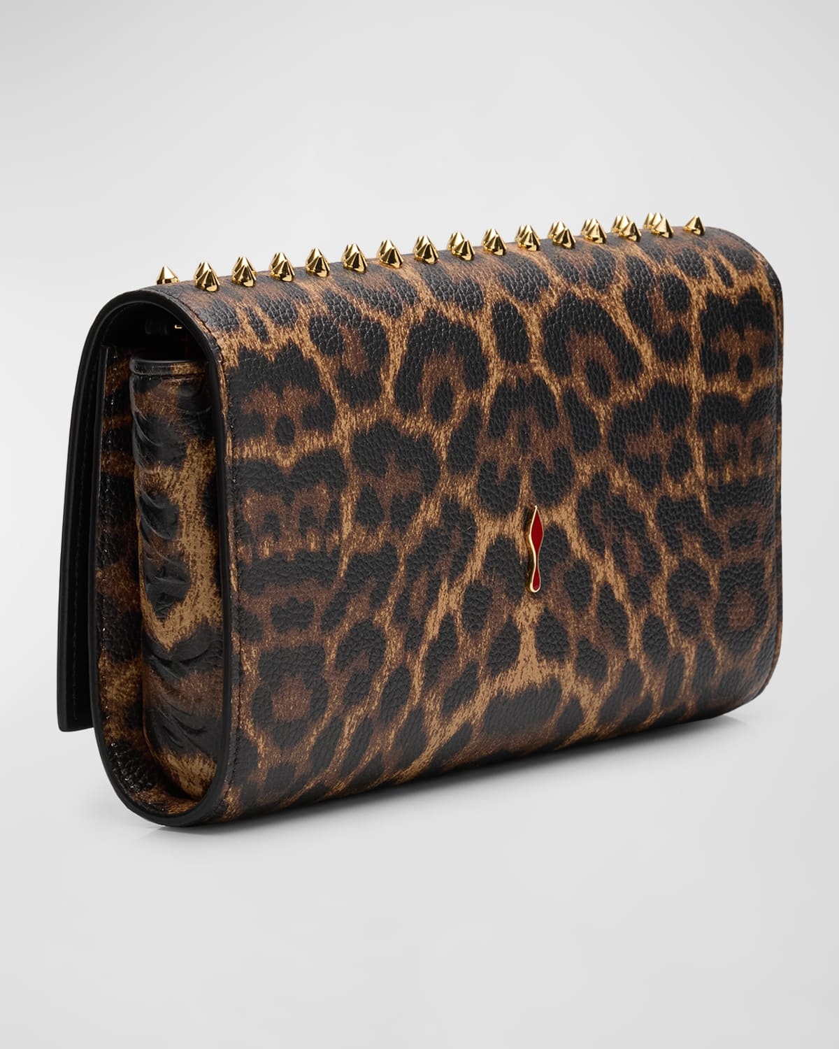 Paloma Spike Leopard-Print Leather Wallet on Chain - 6