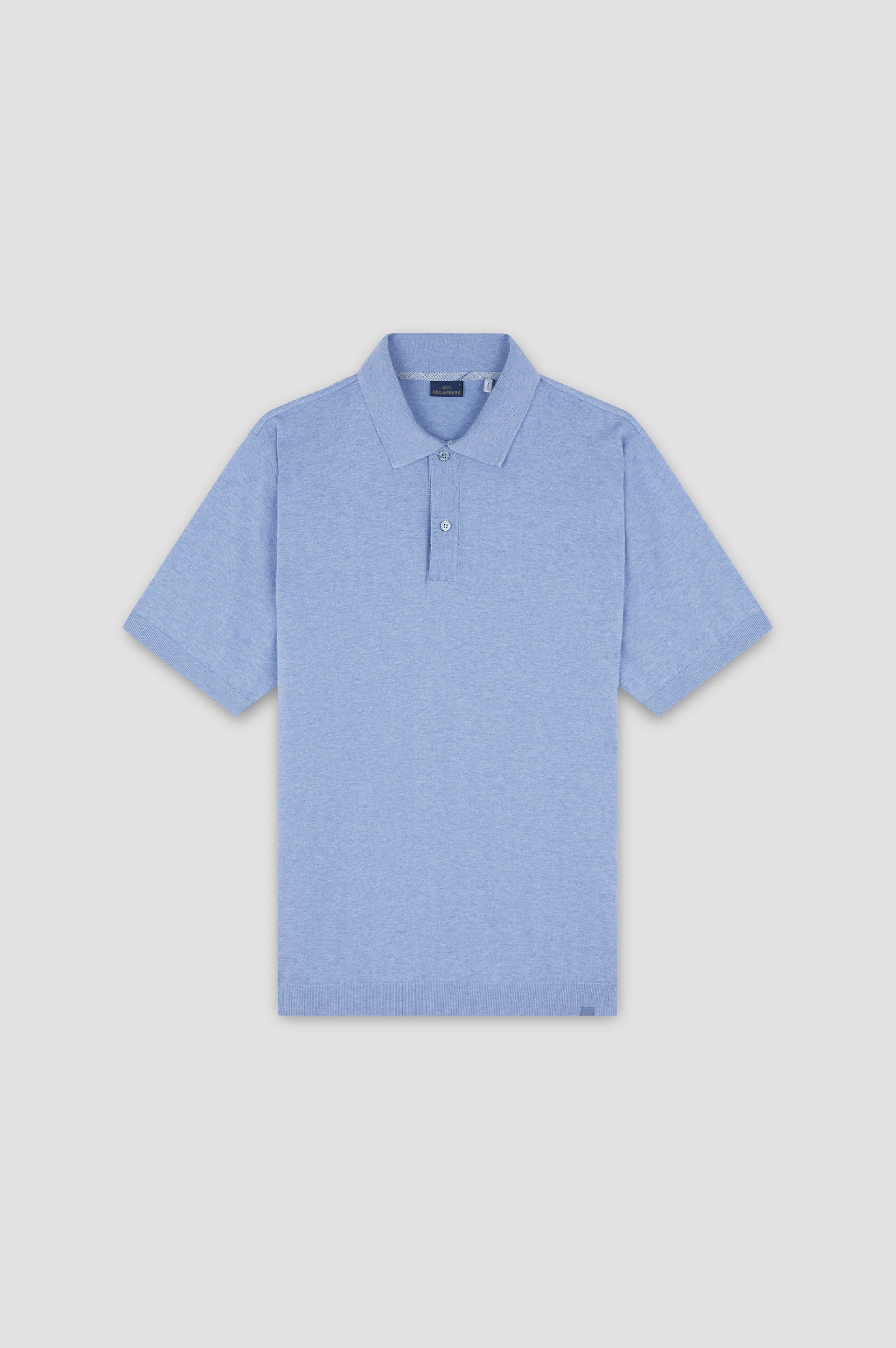 COTTON POLO SHIRT WITH LINEN DETAILS - 1