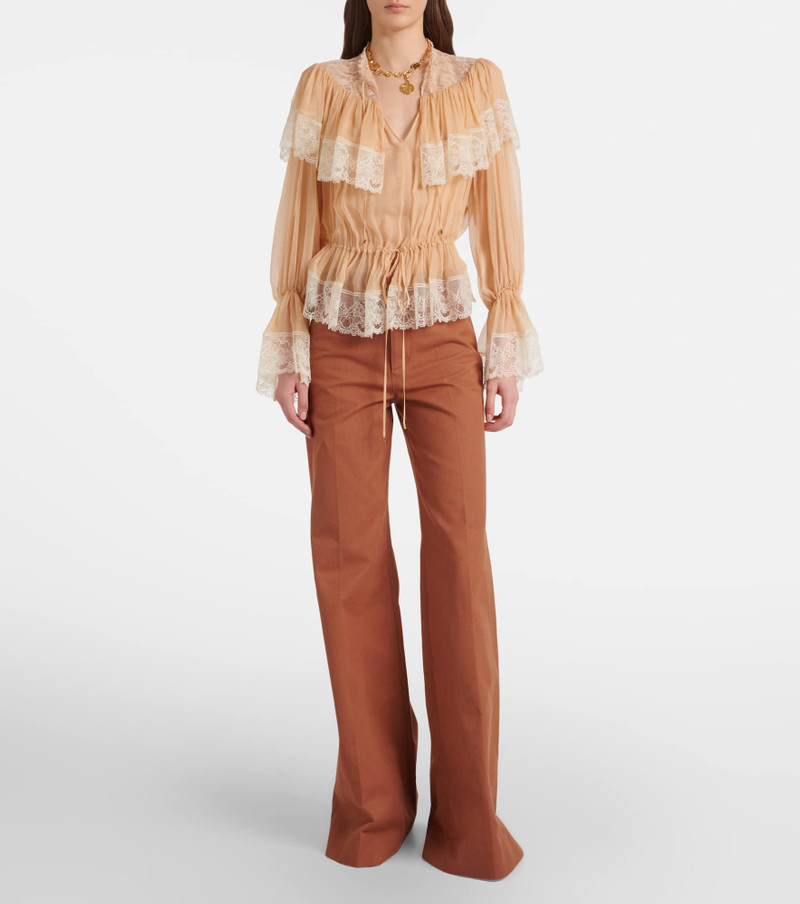 Chloé Lace-trimmed silk blouse outlook