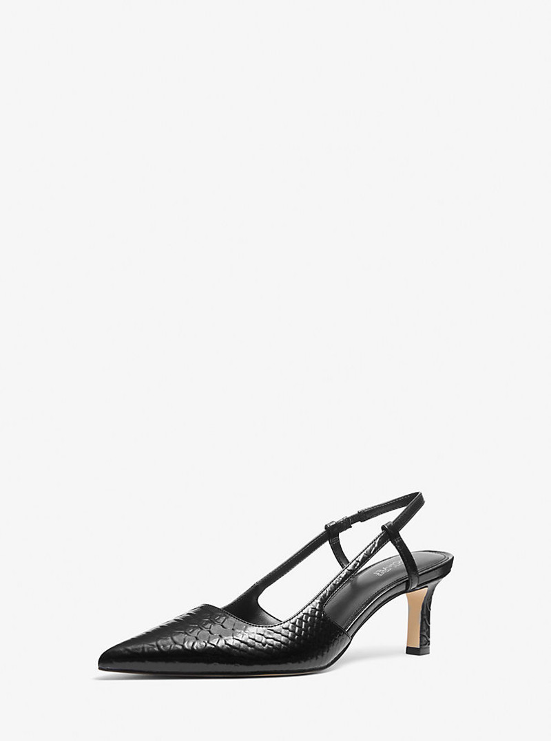 MICHAEL KORS Alora Snake Embossed Leather Slingback Pump outlook