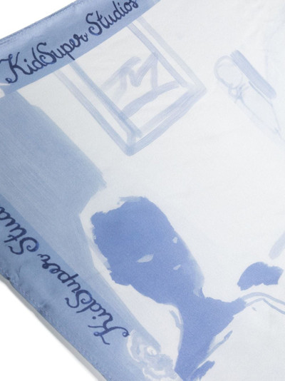 KidSuper Bedroom-print silk scarf outlook