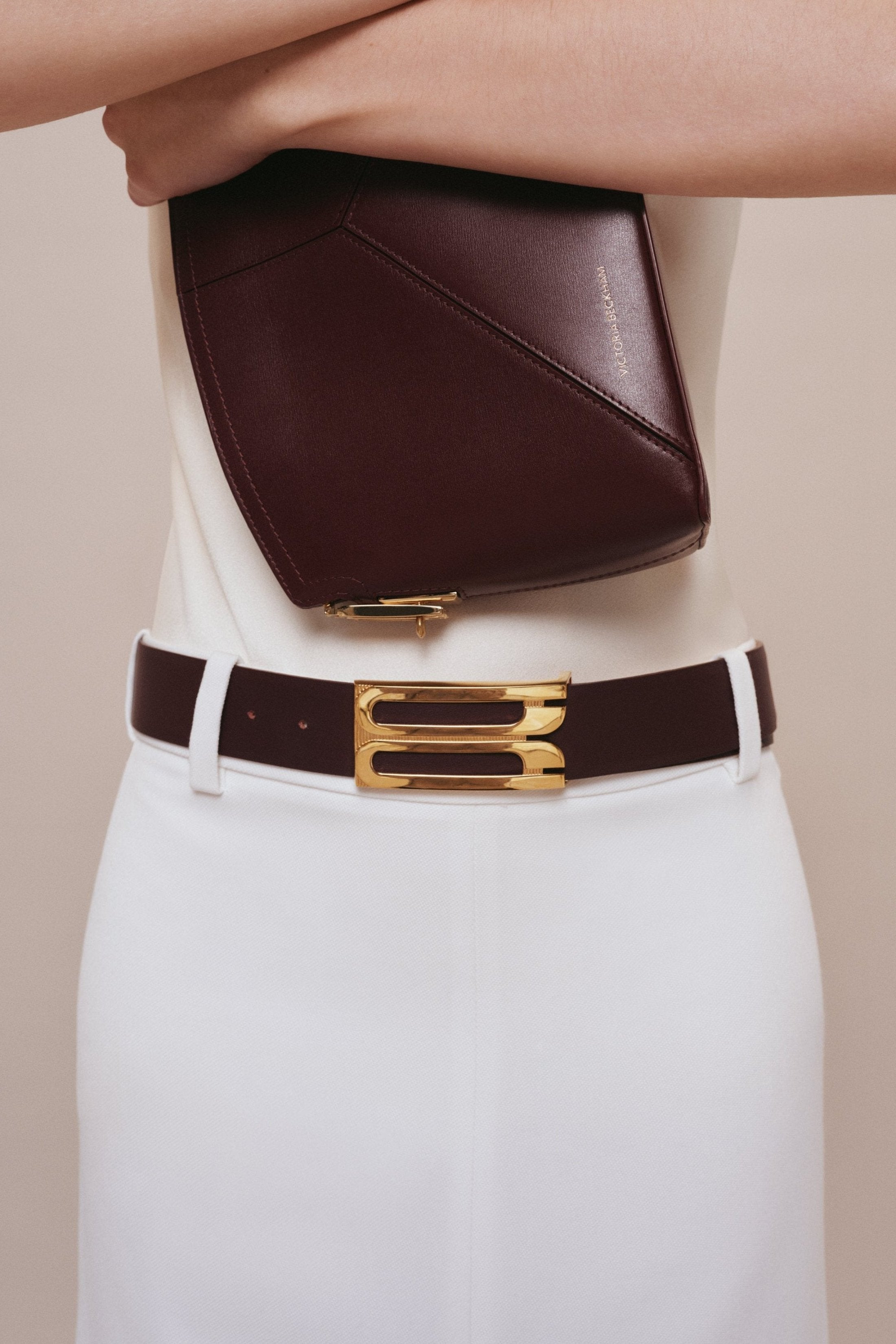 Jumbo Frame Belt In Burgundy Leather - 5