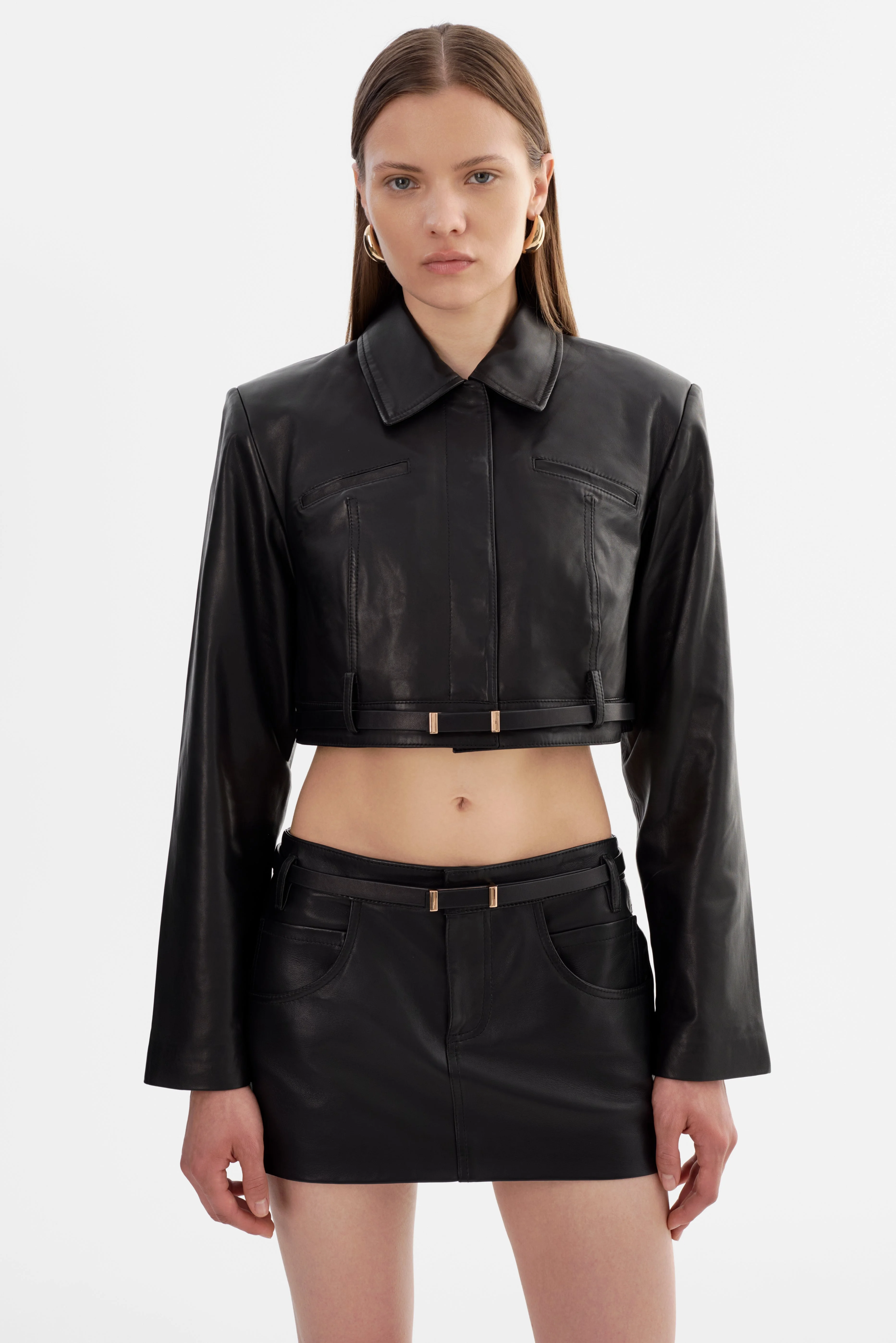 GIA | Cropped Leather Jacket - 1
