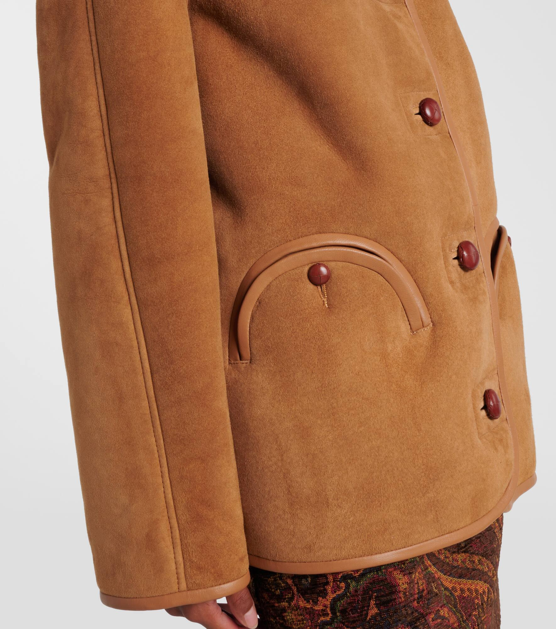 Curly shearling-lined suede jacket - 5