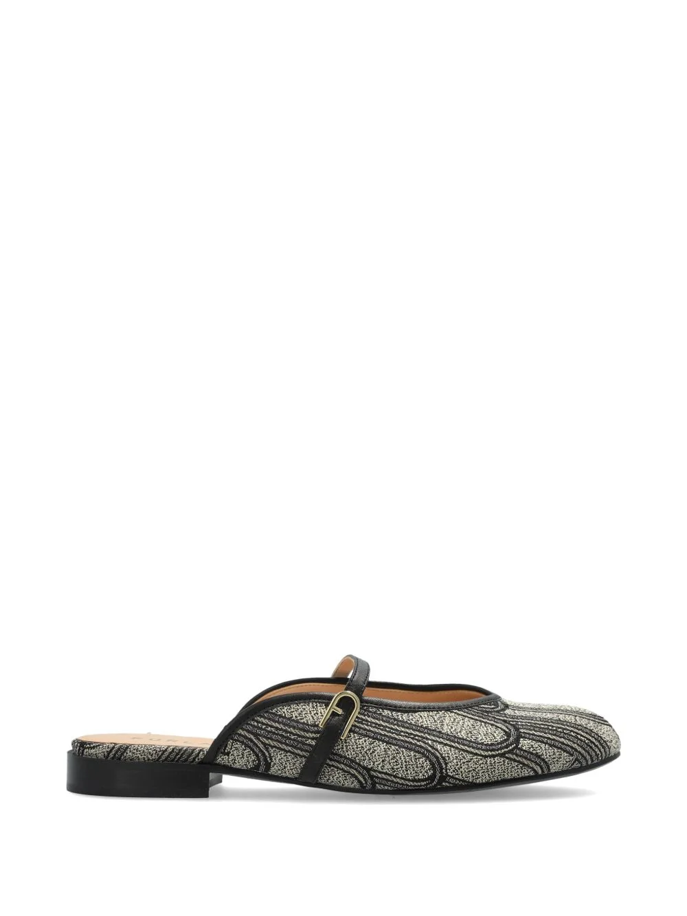 patterned strap mules - 1