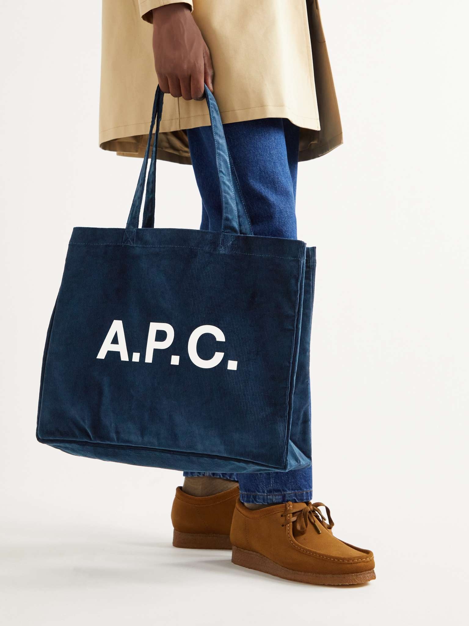 Logo-Print Cotton-Corduroy Tote Bag - 2