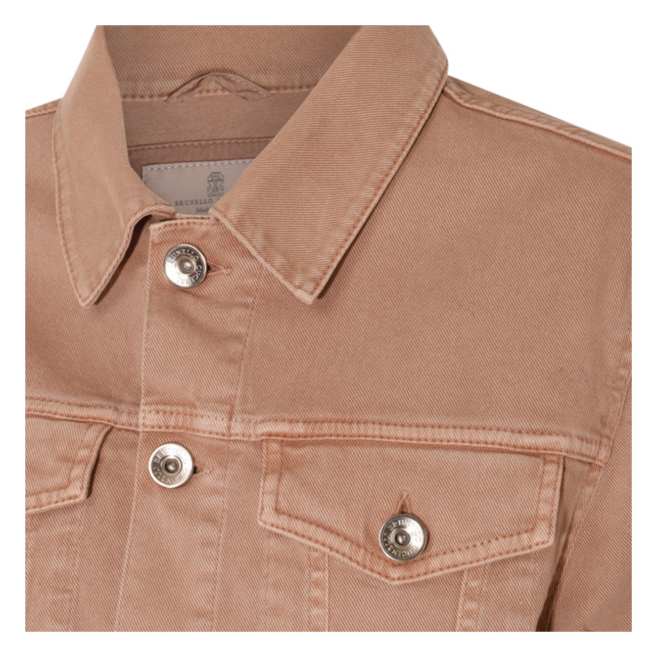 beige cotton denim jacket - 3