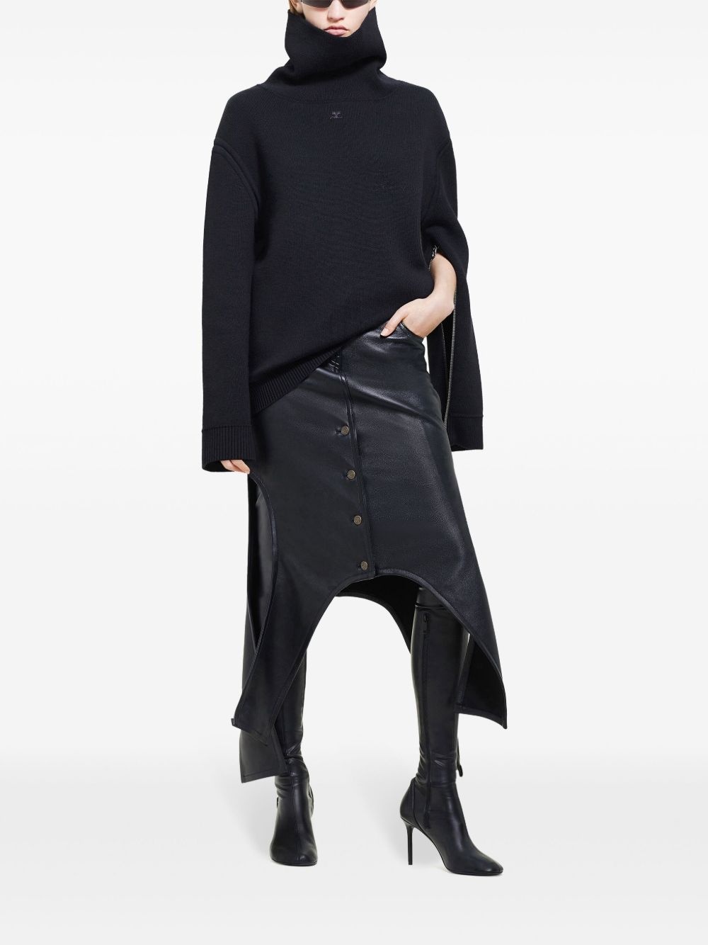 oversized mock-neck sweater - 2