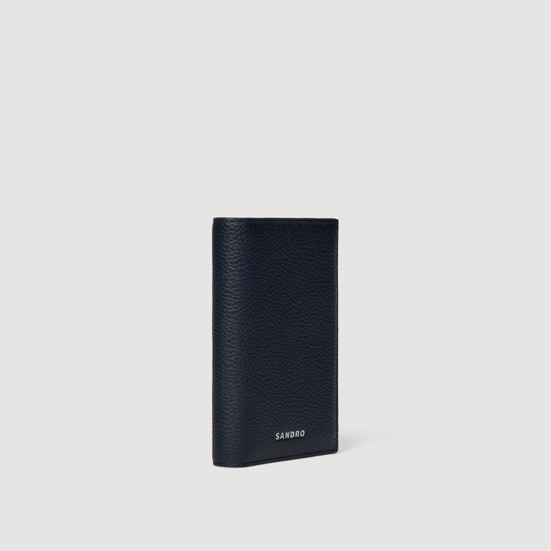 GRAINED LEATHER FOLDABLE CARDHOLDER 3