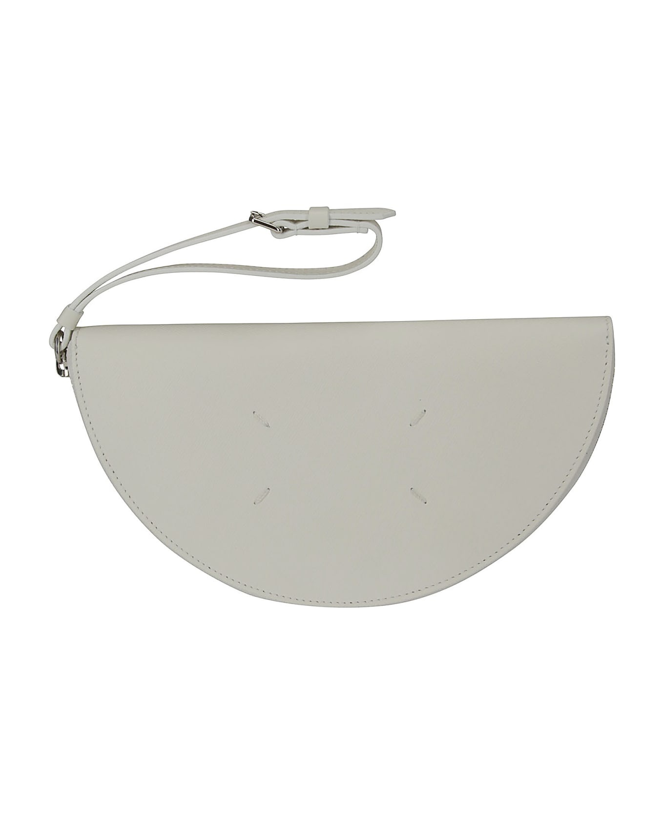 White Saffiano Leather Clutch - 1