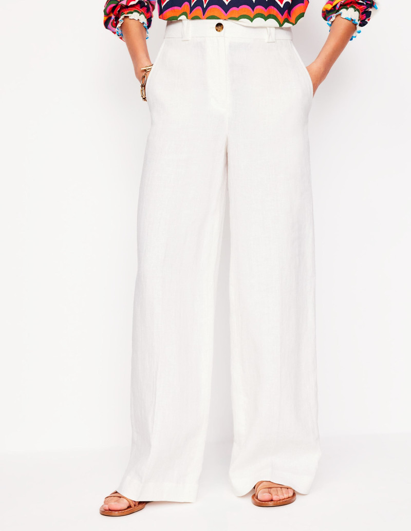 Westbourne Linen Pants-White 5