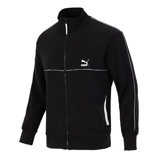 PUMA Running Training Breathable Sports Stand Collar Logo Jacket Black 531706-51 - 1