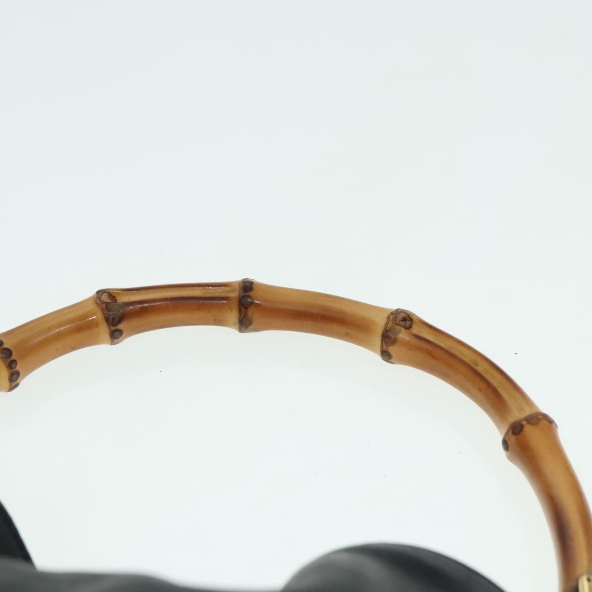 GUCCI Bamboo Hand Bag Leather Black Gold 001 1638 001 1638 - 8