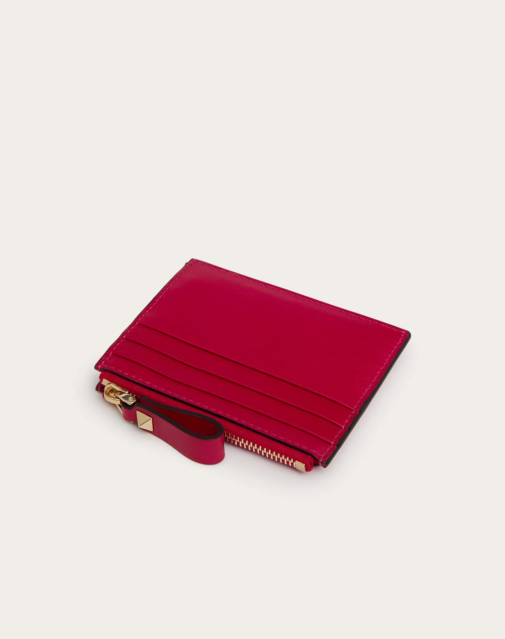ROCKSTUD CALFSKIN CARDHOLDER WITH ZIPPER - 3