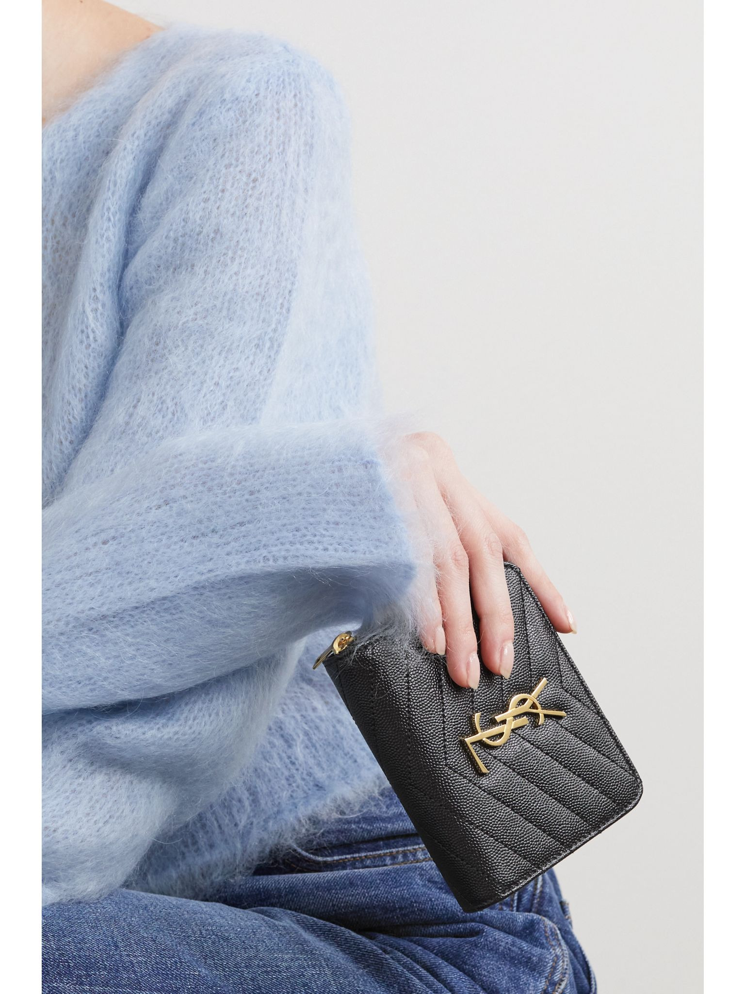 Monogramme quilted textured-leather wallet Black - 2