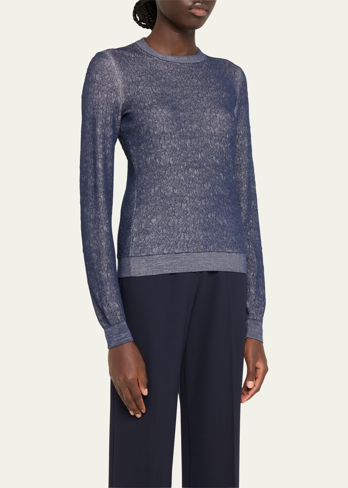 Shiny Viscose Knit Top - 4