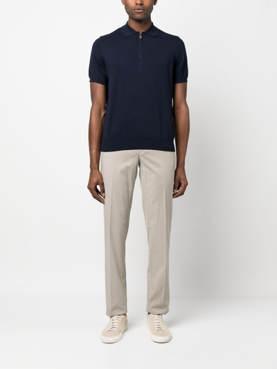 Canali zipped cotton polo shirt outlook