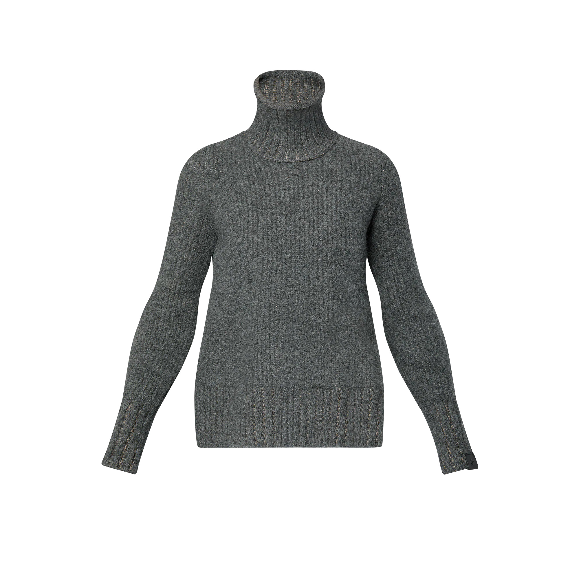 Pleat Waist Turtleneck Pullover - 1