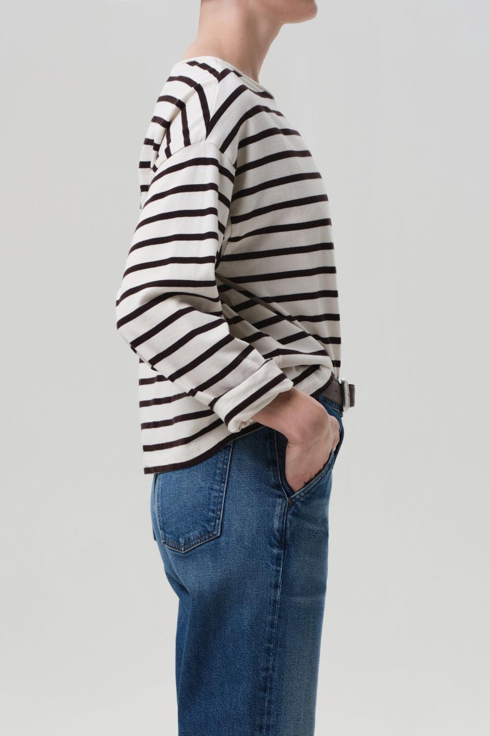Boat Neck Long Sleeve Top - 5
