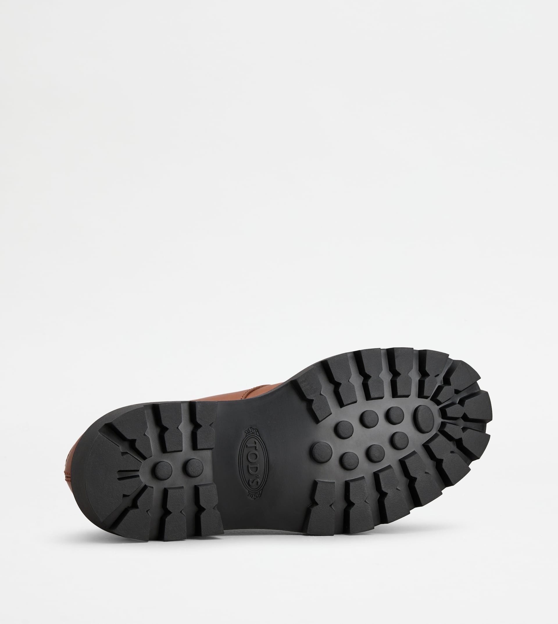LUGGED LACE-UPS IN LEATHER - BROWN - 4