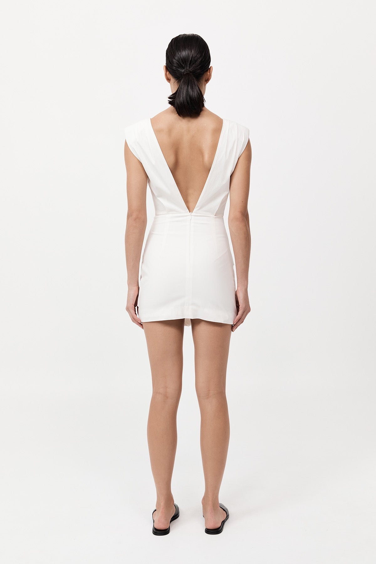 Bateau Tuck Mini Dress - White - 6