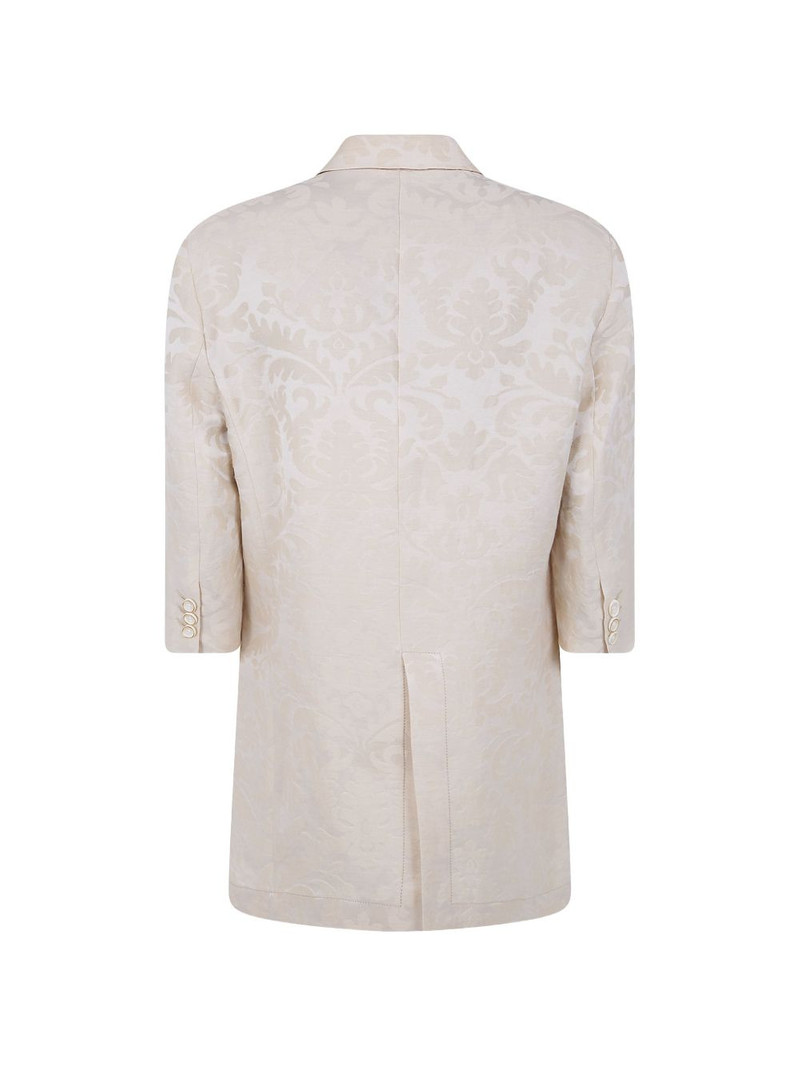 UMA WANG damask-pattern linen jacket outlook