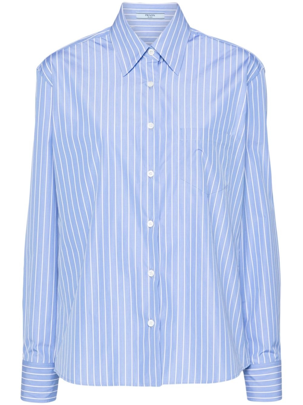 striped poplin shirt - 1