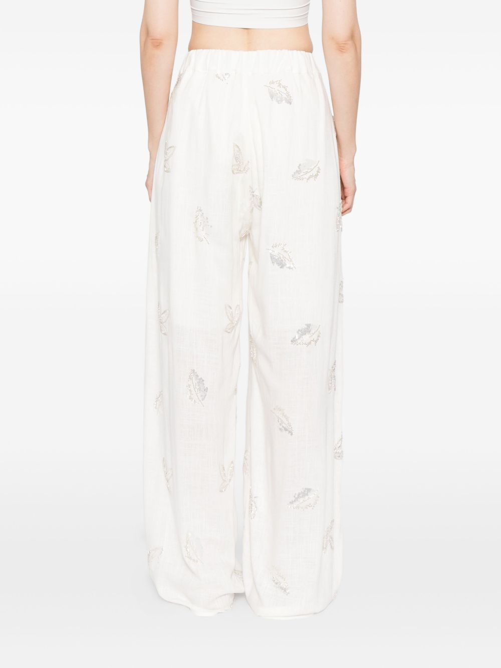 sequin-embellished trousers - 4