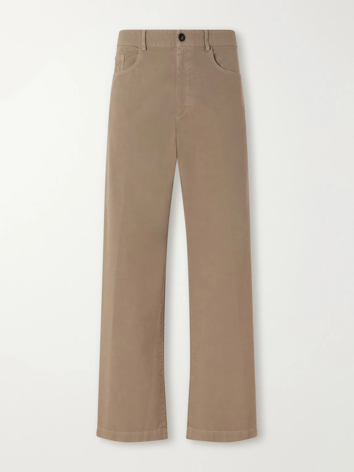 Straight-Leg Cotton Trousers - 1